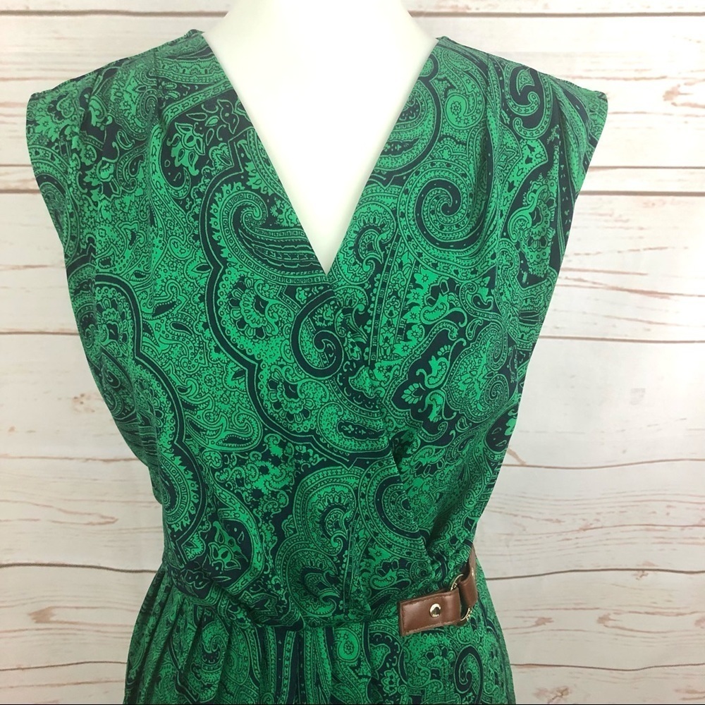 Michael Kors Paisley Surpluce Faux Wrap Dress - Picture 3 of 11